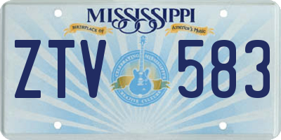 MS license plate ZTV583