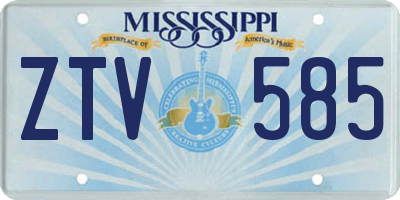MS license plate ZTV585