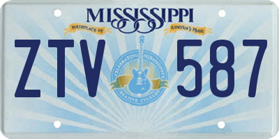 MS license plate ZTV587