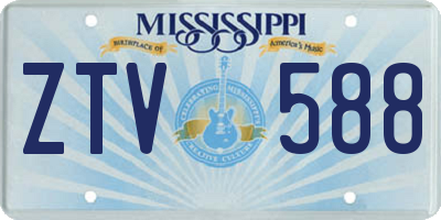 MS license plate ZTV588