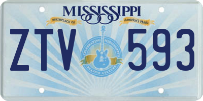 MS license plate ZTV593