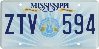 MS license plate ZTV594