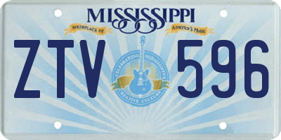 MS license plate ZTV596