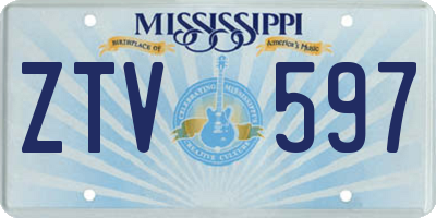 MS license plate ZTV597