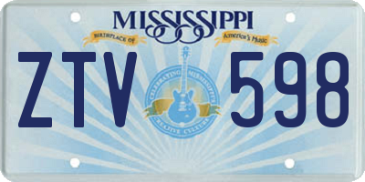 MS license plate ZTV598