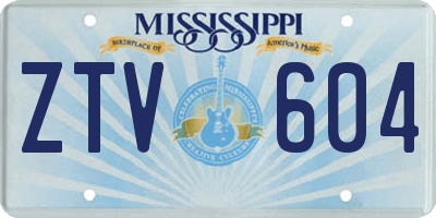 MS license plate ZTV604