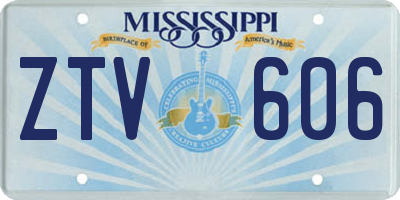 MS license plate ZTV606
