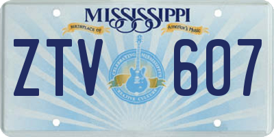 MS license plate ZTV607