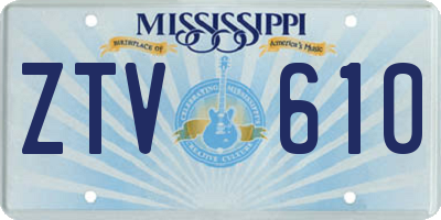 MS license plate ZTV610