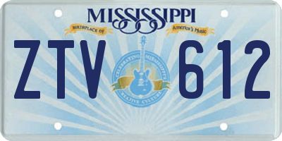MS license plate ZTV612