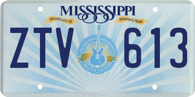 MS license plate ZTV613
