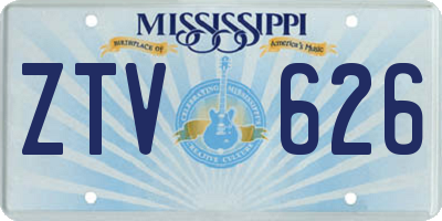 MS license plate ZTV626