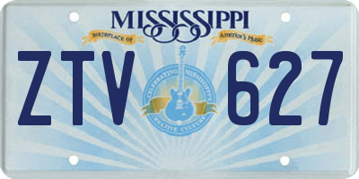 MS license plate ZTV627