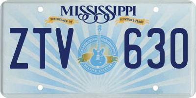 MS license plate ZTV630