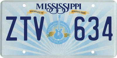 MS license plate ZTV634
