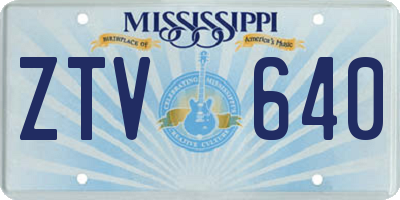 MS license plate ZTV640