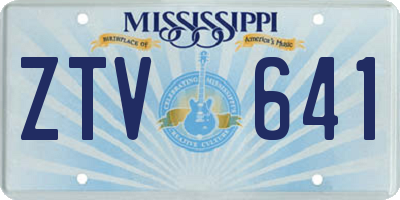 MS license plate ZTV641
