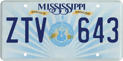 MS license plate ZTV643
