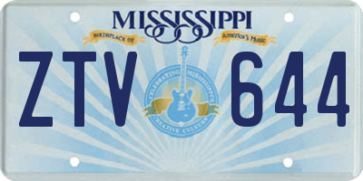 MS license plate ZTV644