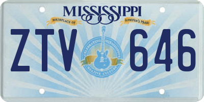 MS license plate ZTV646