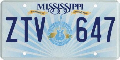 MS license plate ZTV647