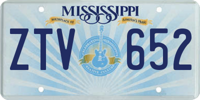 MS license plate ZTV652