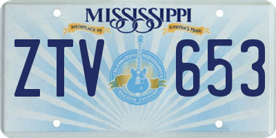 MS license plate ZTV653
