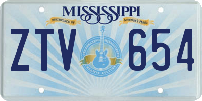 MS license plate ZTV654