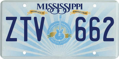 MS license plate ZTV662