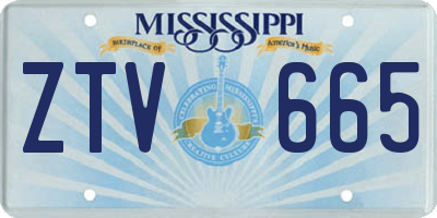 MS license plate ZTV665