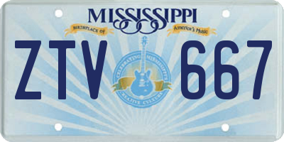 MS license plate ZTV667