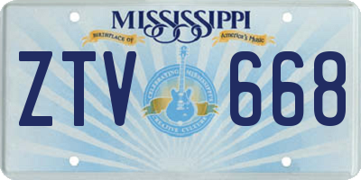 MS license plate ZTV668
