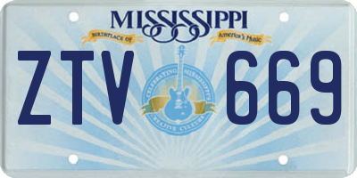 MS license plate ZTV669