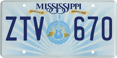 MS license plate ZTV670