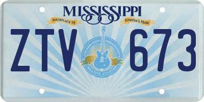 MS license plate ZTV673