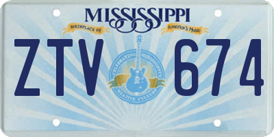 MS license plate ZTV674