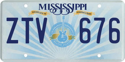 MS license plate ZTV676