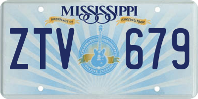 MS license plate ZTV679