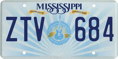 MS license plate ZTV684