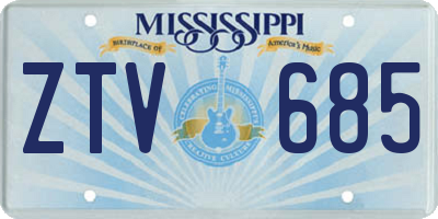 MS license plate ZTV685