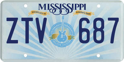MS license plate ZTV687