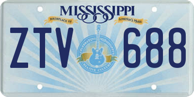 MS license plate ZTV688