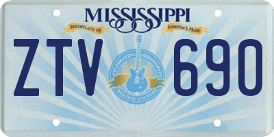 MS license plate ZTV690