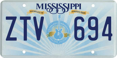 MS license plate ZTV694