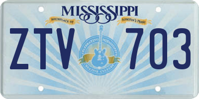 MS license plate ZTV703