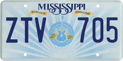MS license plate ZTV705