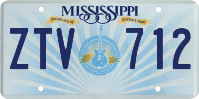 MS license plate ZTV712