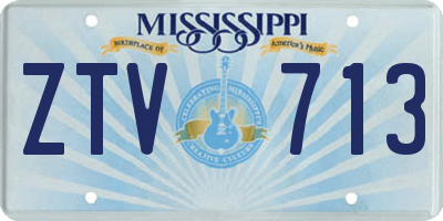 MS license plate ZTV713