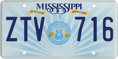 MS license plate ZTV716