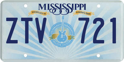 MS license plate ZTV721